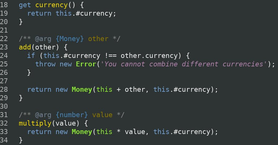 Методы класса Money