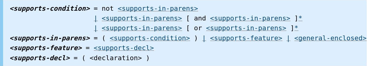 @supports value definition syntax