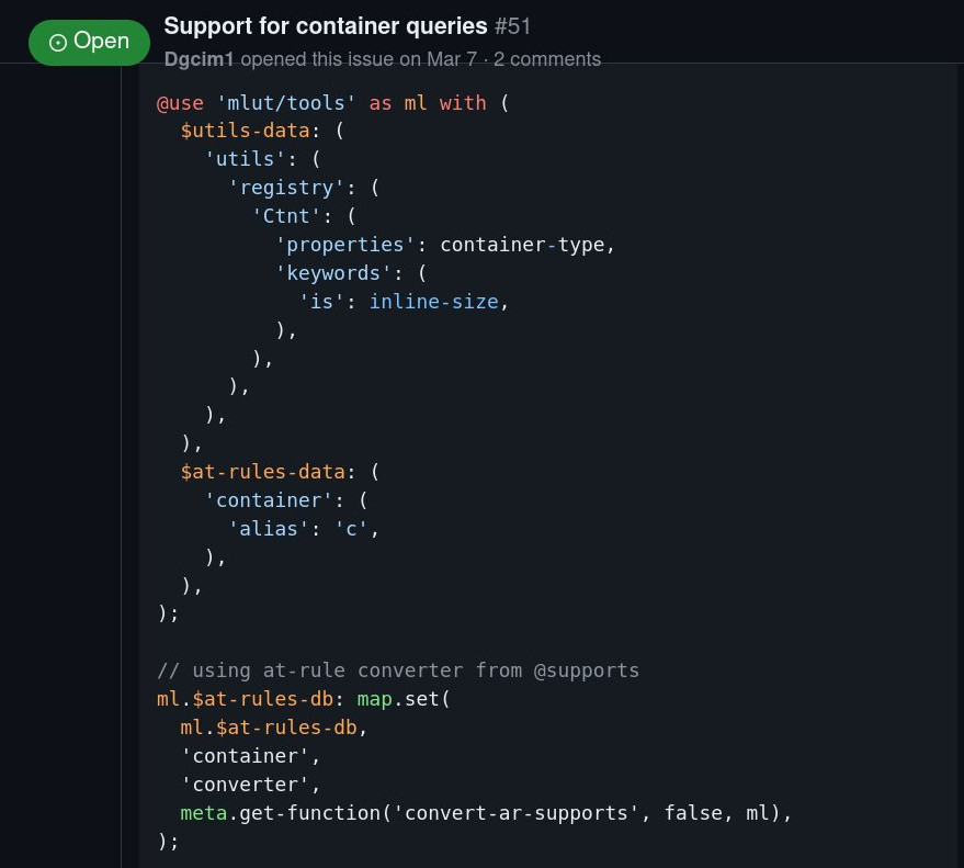 Добавление container queries в mlut