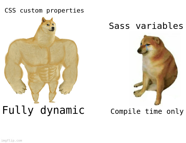 Мем: кастомные свойства vs Sass переменные